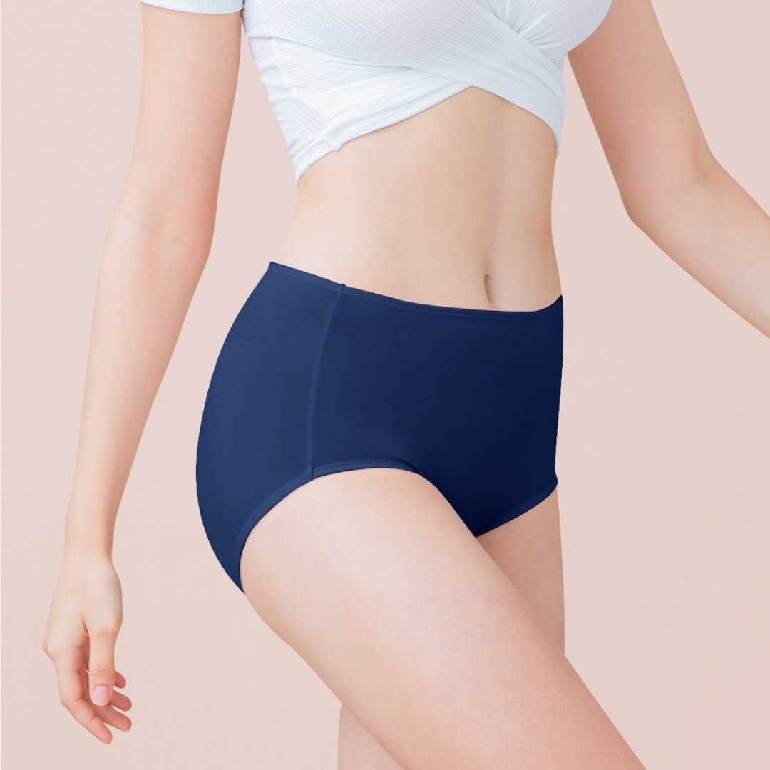 【台湾制】丝蛋白高腰包臀内裤 L-Q(2XL) 蓝 2189-57 可兰霓Clany - 女士内衣裤 - 其他材质 蓝色