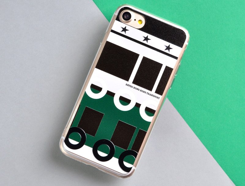 港式怀旧交通工具系列原创手机保护壳 iPhone X, iPhone 8/8 Plus, iPhone 7/ 7 Plus - 小轮 - 手机壳/手机套 - 塑料 绿色