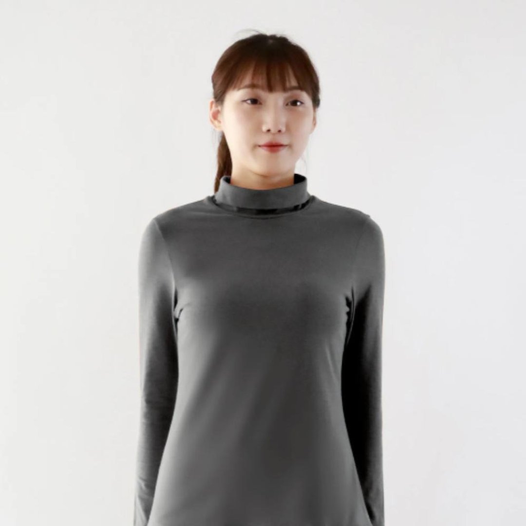 高领内搭上衣-共3色 - 女装上衣 - 棉 白色