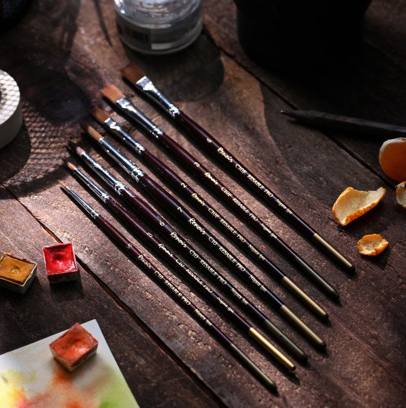 台湾 Renoir 雷诺瓦 C10 仿貂 尼龙 圆头 水彩笔 - 插画/绘画/写字 - 尼龙 红色