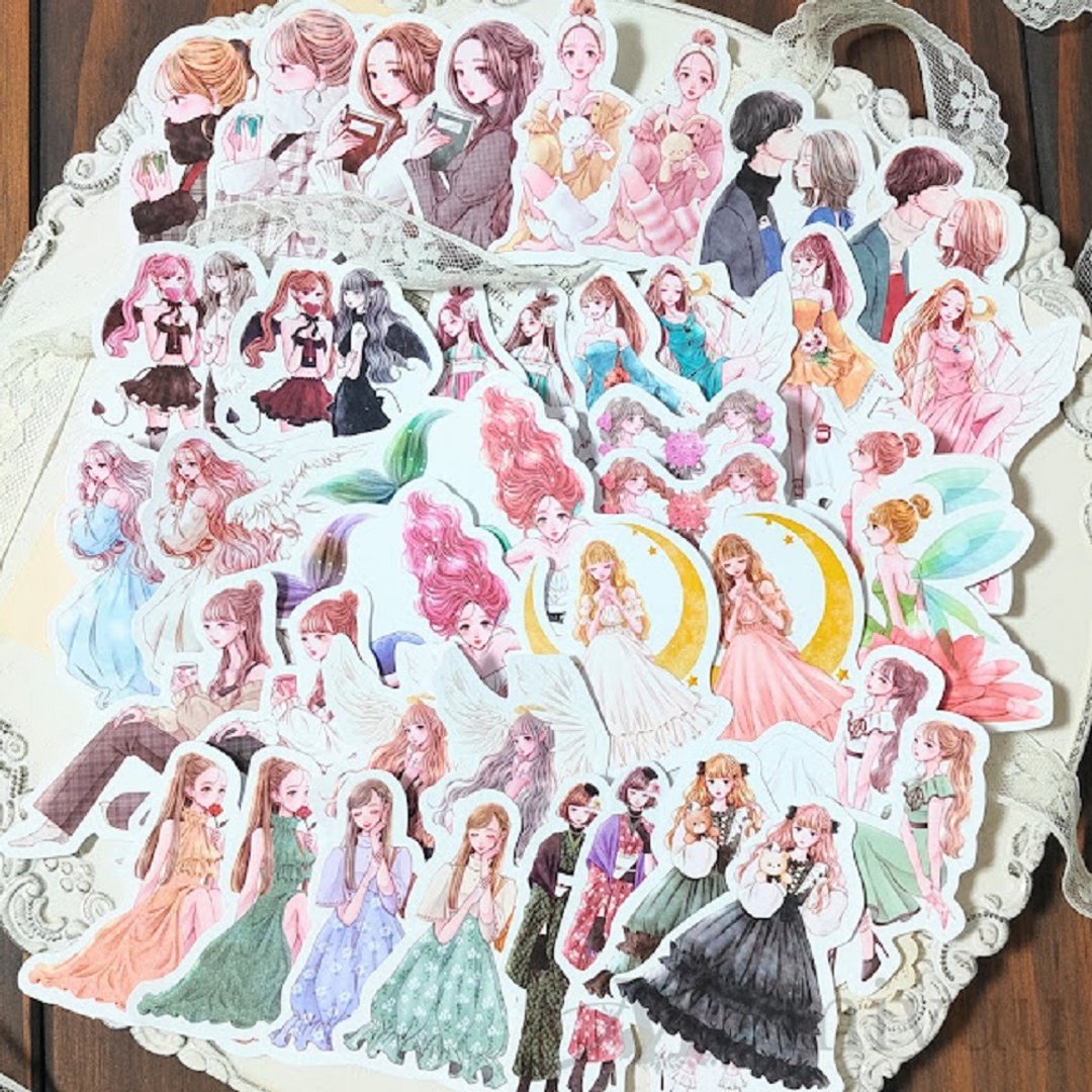 拼贴贴纸 独立贴纸 贴纸 女孩贴纸 贴纸 拼贴 七色の海 硫酸纸贴纸 杂货手帐 可爱 - 贴纸 - 纸 