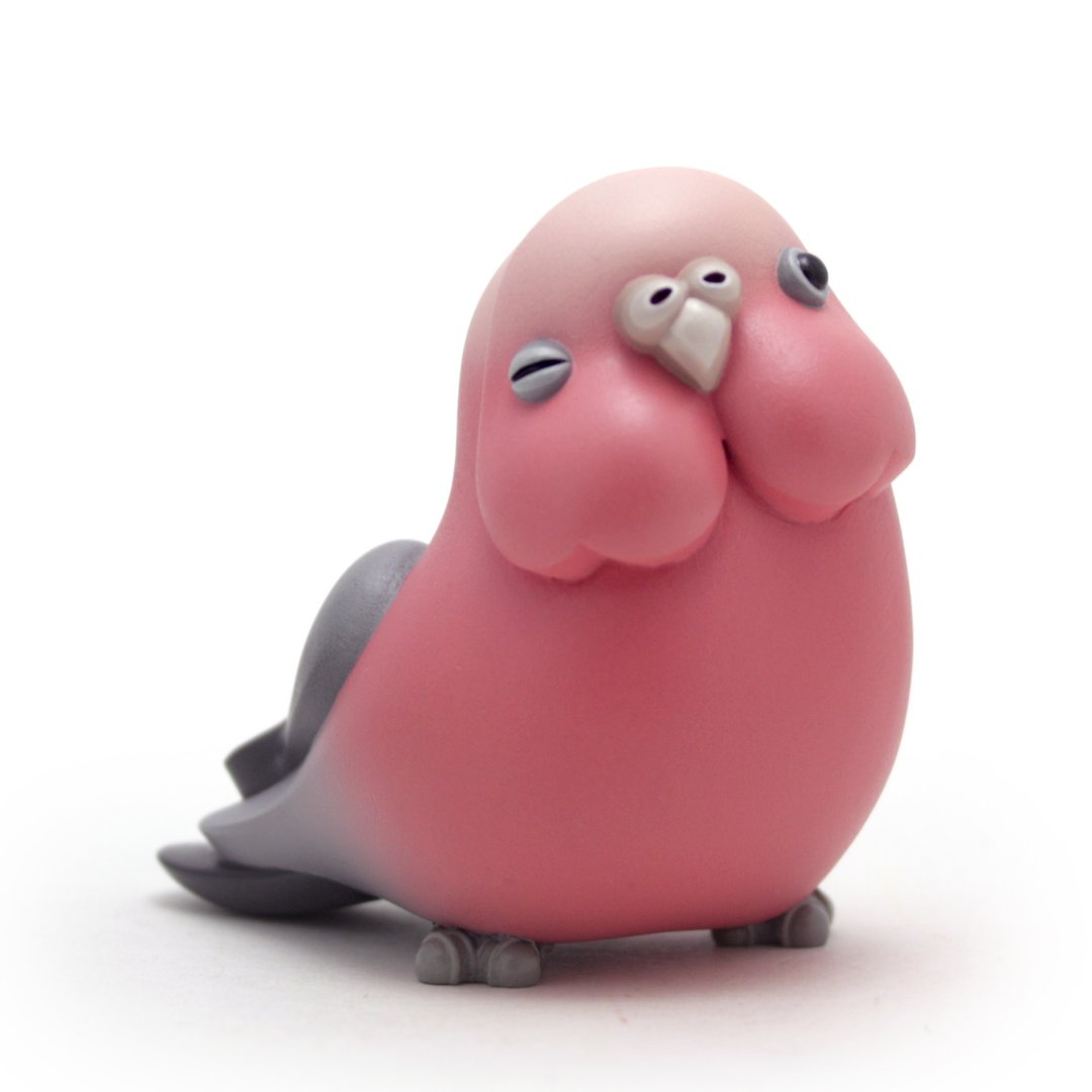 Galah cockatoo Parrot figurine Parakeet Miniature Ornament Decor Parrot statue - 玩偶/公仔 - 树脂 粉红色