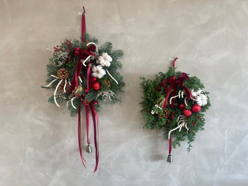 圣诞森林诺贝松手作圣诞花圈 - 摆饰 - 植物．花 红色