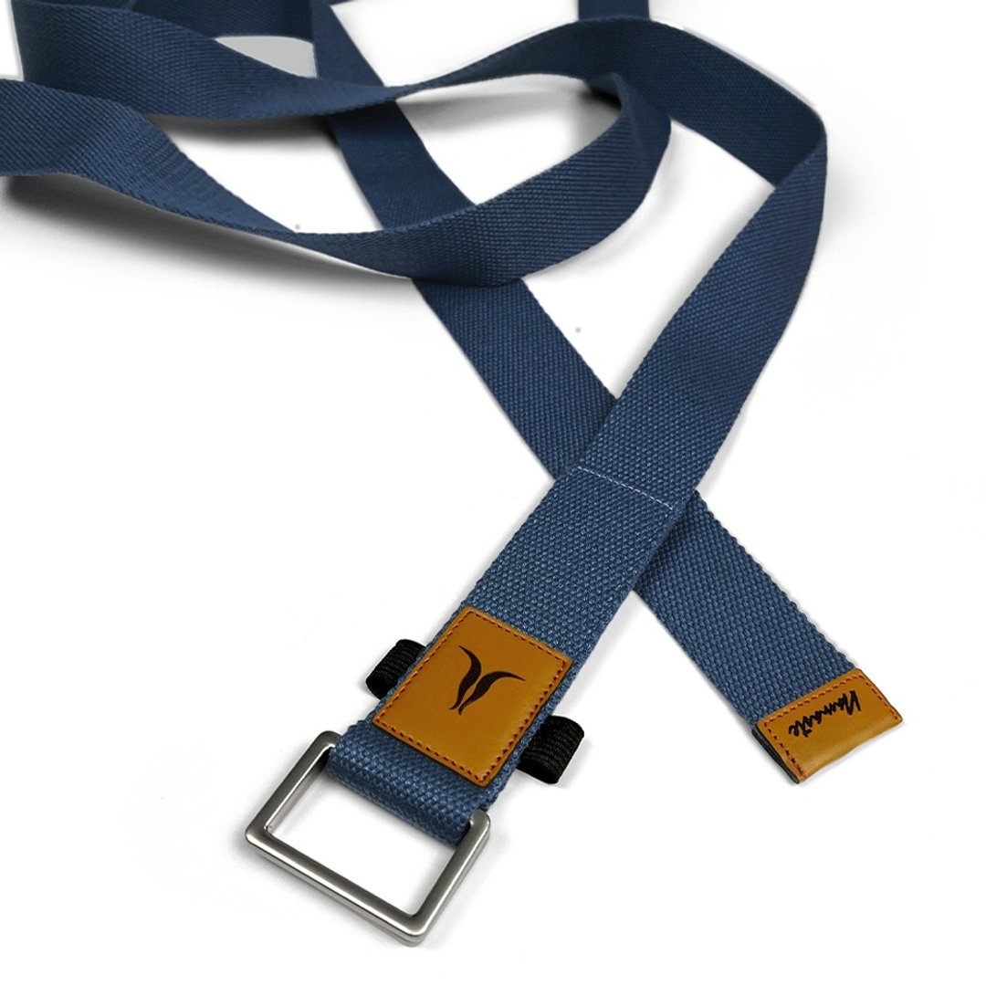 【NAMASTE】Yoga Strap 瑜珈绳240cm(宽4cm) - 丈青 - 运动/健身用品 - 棉 蓝色