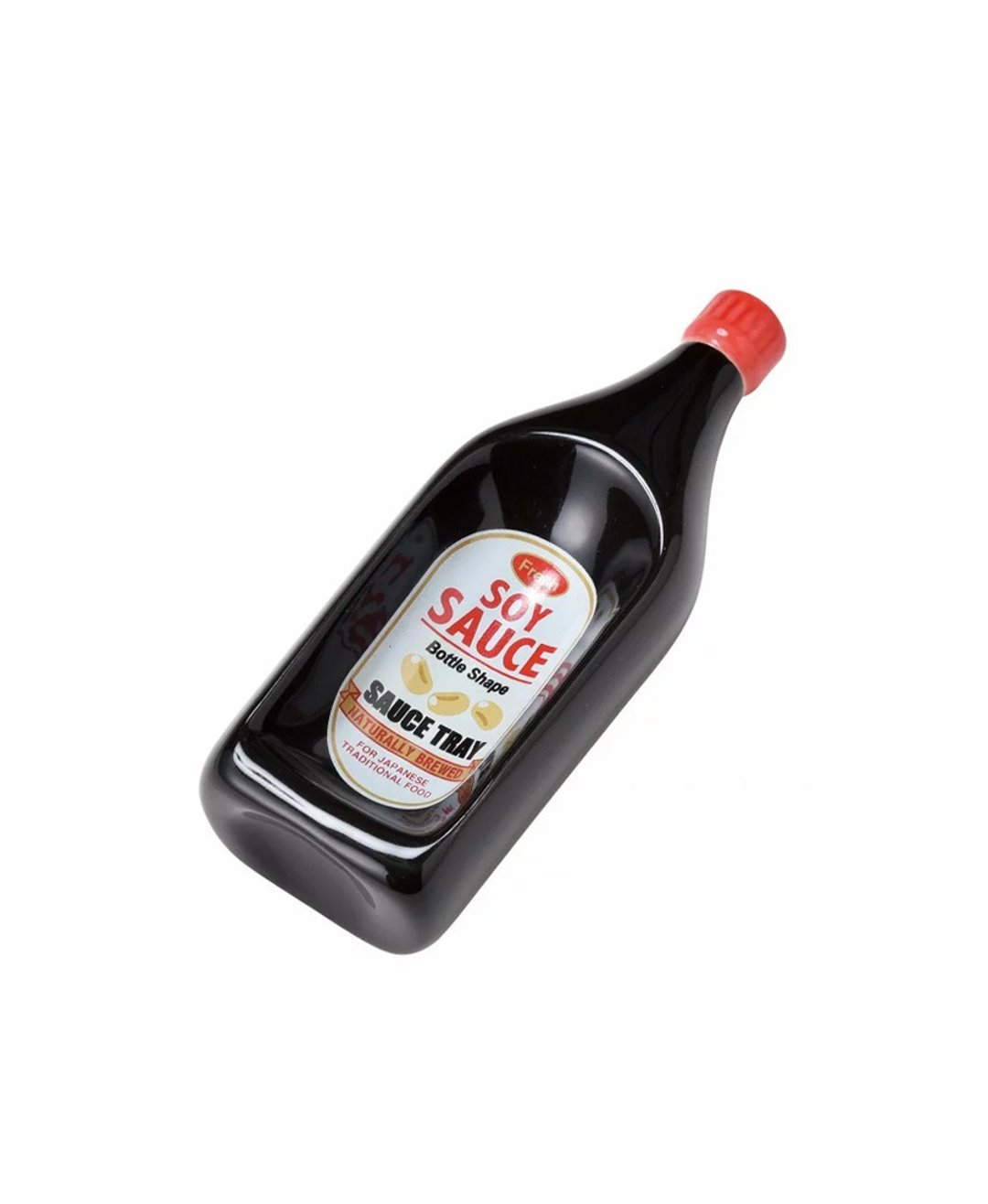 日本Magnets可爱调味罐造型酱油调味料用可直立陶瓷酱料盘/盘子 - 浅碟/小碟子 - 陶 黑色