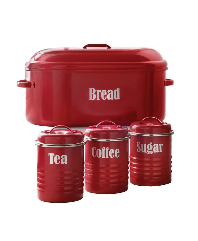 英国Rayware工业风经典红色面包箱/咖啡/糖/茶叶密封收纳罐组组合 - 厨房用具 - 其他金属 红色