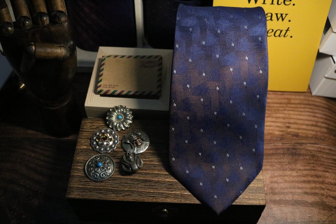 深蓝魅影真丝领带时尚绅士风necktie - 领带/领带夹 - 丝．绢 蓝色