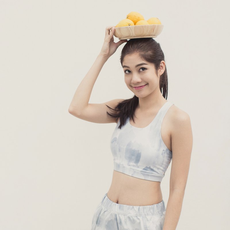 Crop Bra - Cloud - 女装运动内衣 - 聚酯纤维 灰色