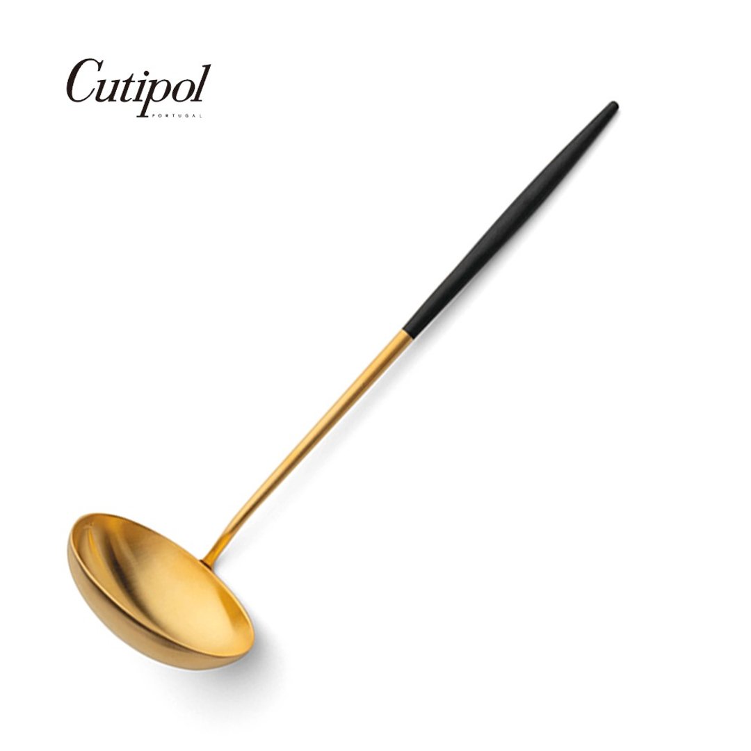 葡萄牙 Cutipol GOA系列黑金-29.5cm大汤勺 - 餐刀/叉/匙组合 - 不锈钢 黑色