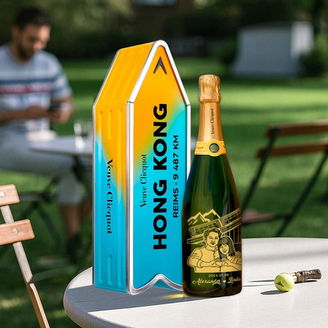 Veuve Clicquot Brut with Engraving |专属订制人像雕刻原装香槟 - 酒类 - 玻璃 