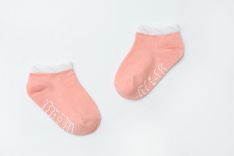 +10・加拾｜海面上在下雨1/2袜 (0-3y) - 袜子 - 棉．麻 蓝色