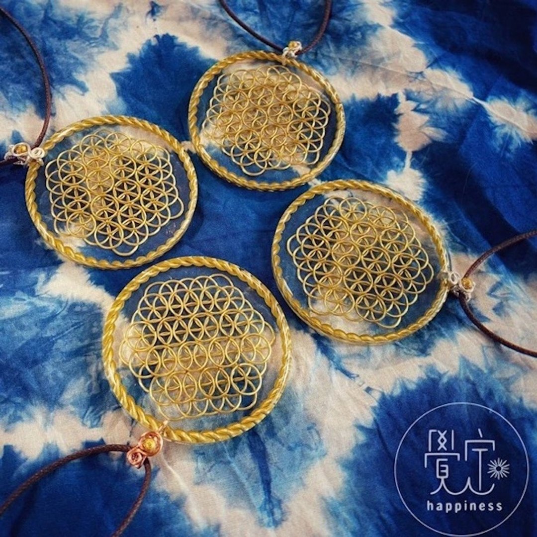 黄铜生命之花奥刚项链 Orgonite - 项链 - 铜/黄铜 金色