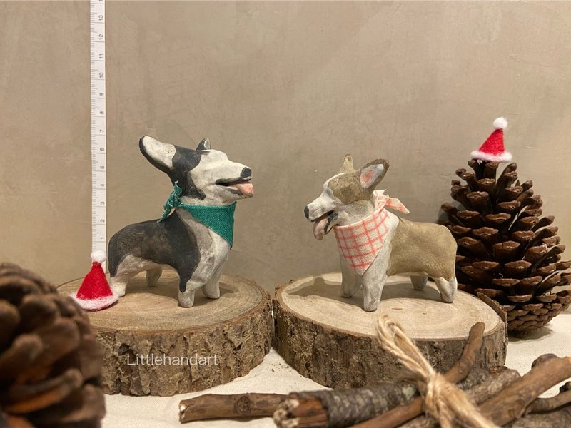 陶狗陶偶-柯基一组 - 玩偶/公仔 - 陶 