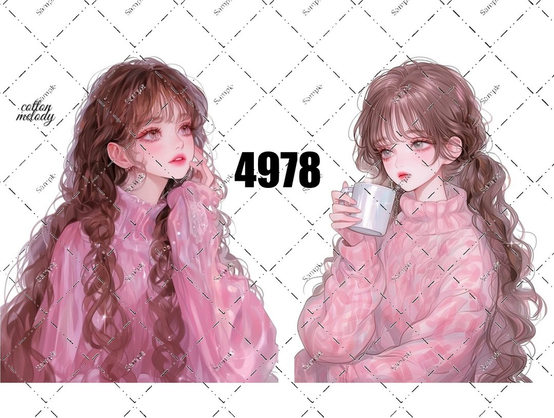 original sticker no.4978 人物贴纸 原创贴纸 原创人物贴纸 装饰贴纸 cotton melody - 贴纸 - 纸 