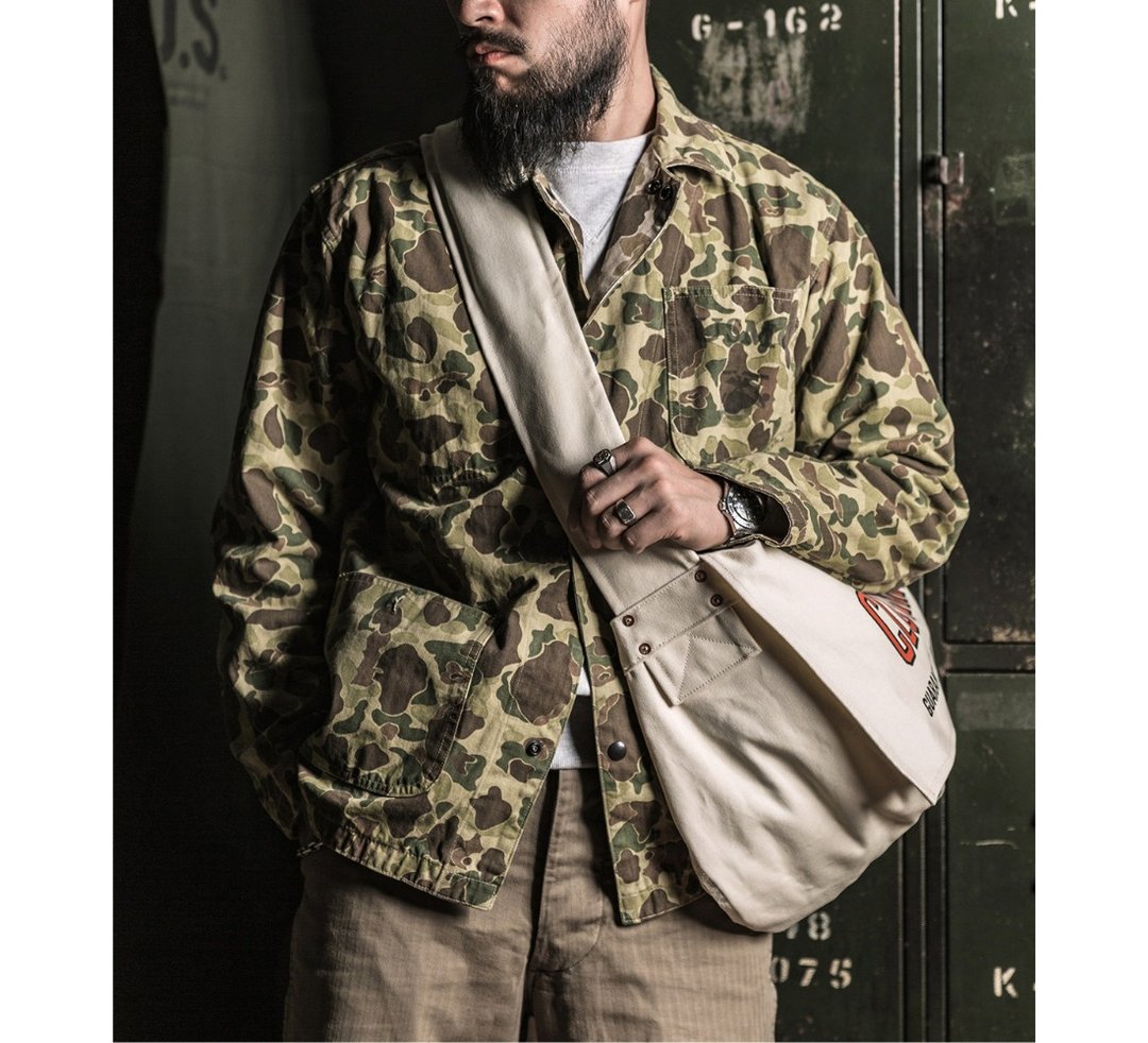 BRONSON 复古邮差包 加厚帆布包 斜挎包 大容量 Newsboy Canva Bag - 侧背包/斜挎包 - 棉 