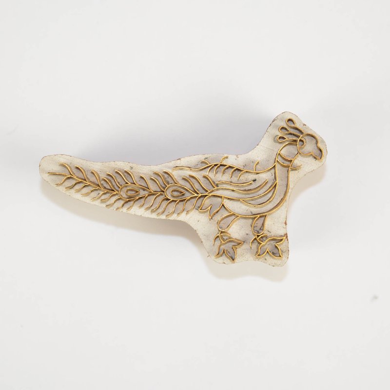 铜＋木头印章＿大孔雀＿公平贸易 - 摆饰 - 其他金属 咖啡色