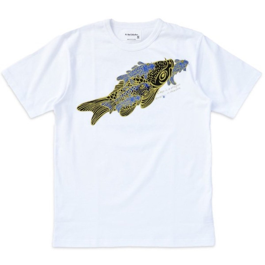 Blue Carp Tee - WHT - 女装 T 恤 - 棉．麻 白色