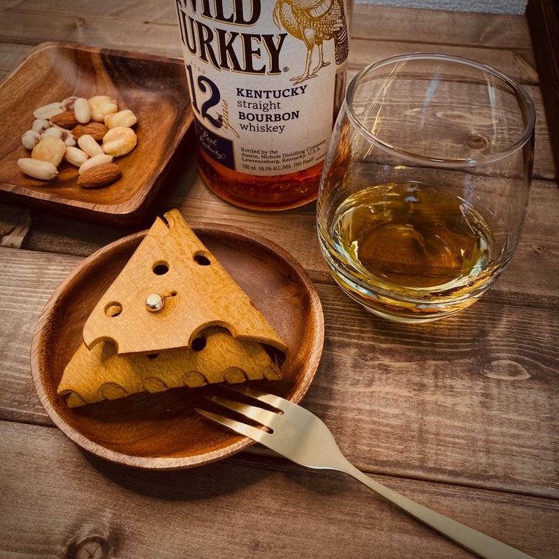 起司零钱包/起司硬币包 - 零钱包 - 真皮 黄色