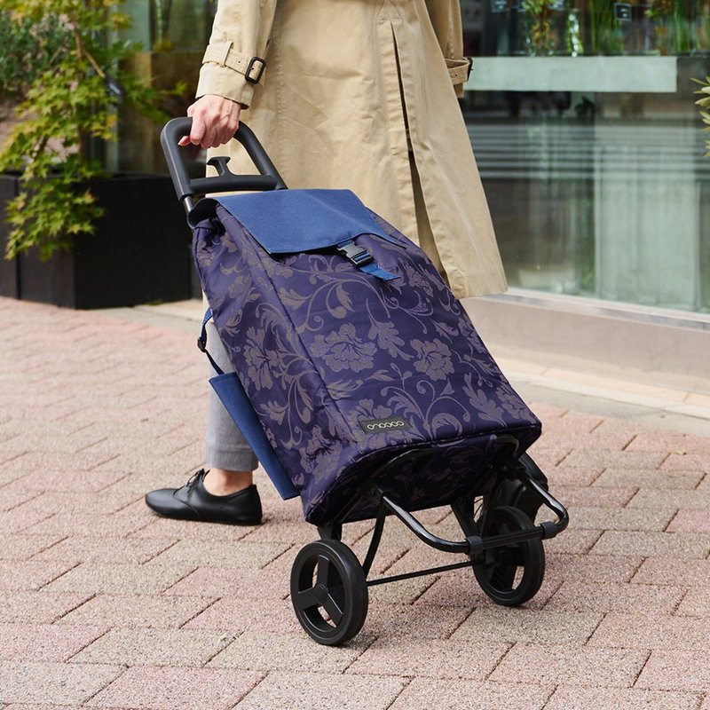 日本cocoro Grace 印花系列保温保冷折叠购物车-40L-多色可选 - 其他 - 聚酯纤维 蓝色