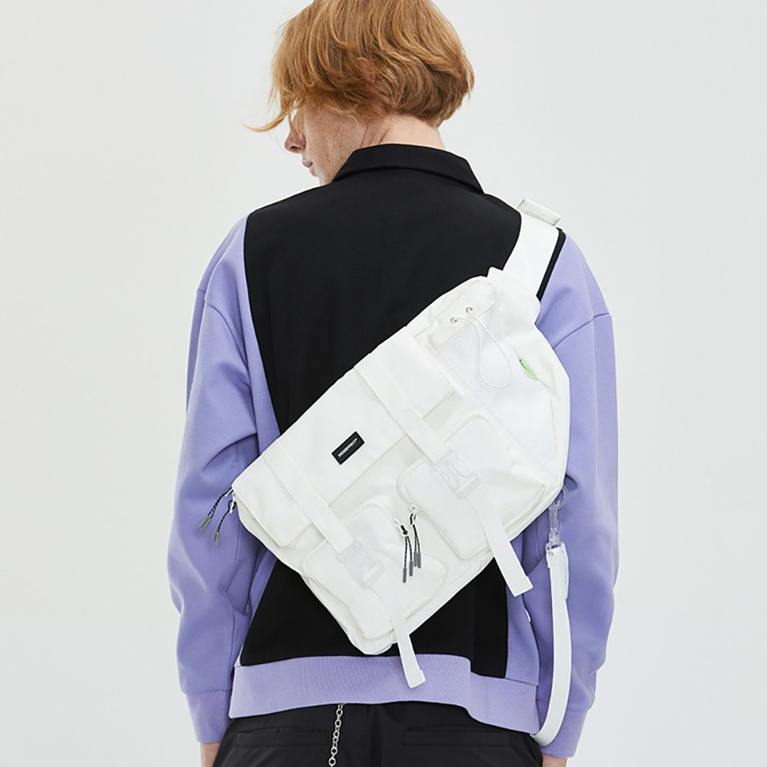 SIDEEFFECT AW19 MESSENGER BAG 白色机能斜挎包邮差包胸包 - 侧背包/斜挎包 - 尼龙 白色