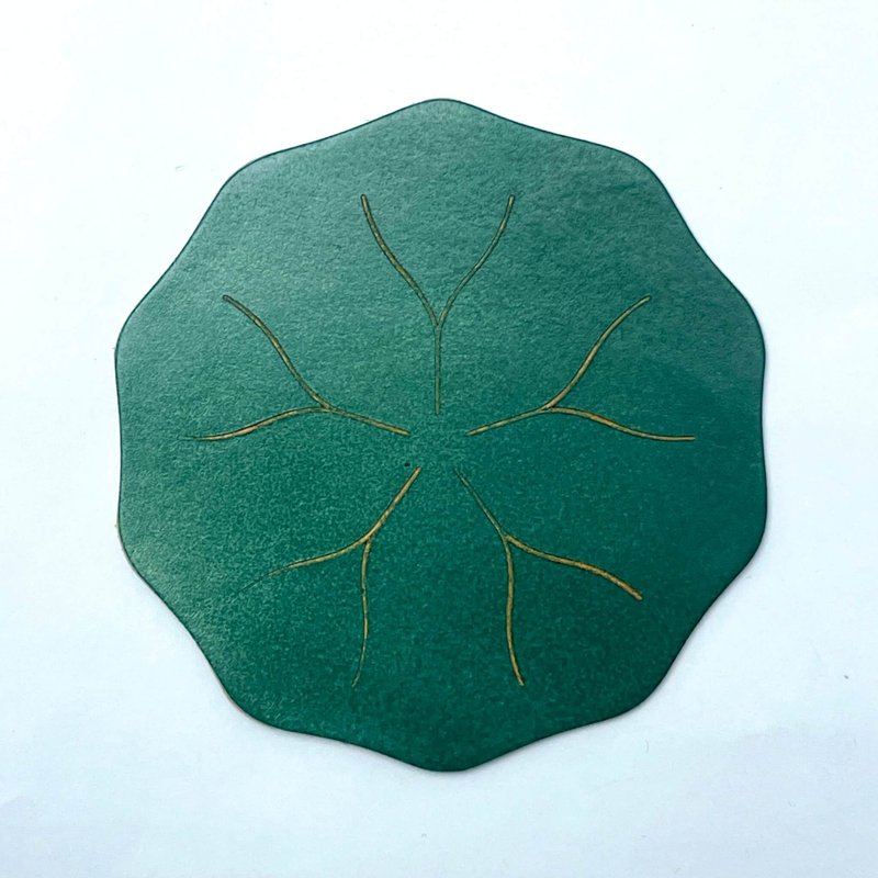 植鞣皮革小荷叶 / 大荷叶 - 摆饰 - 人造皮革 绿色