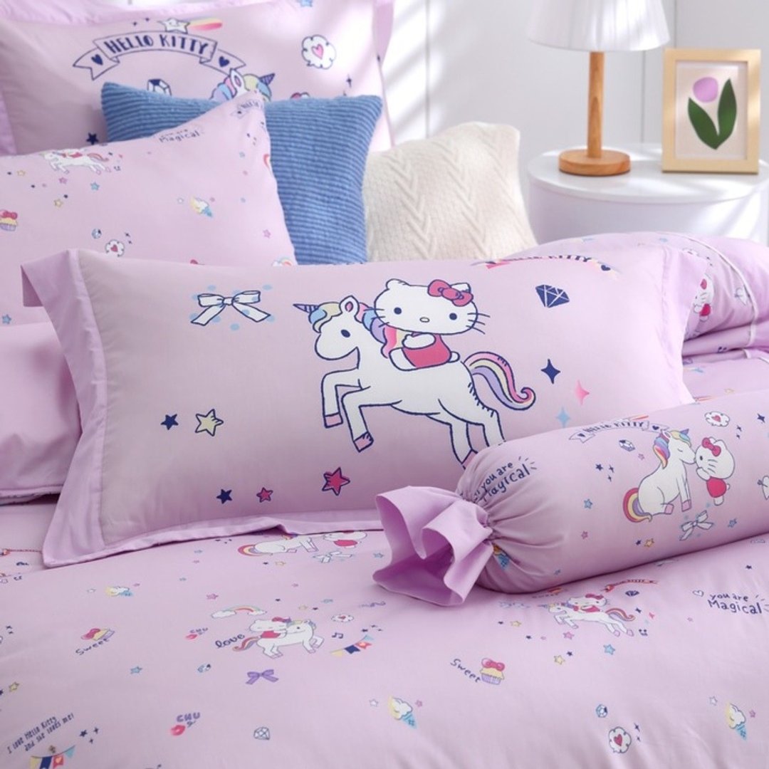 Hello Kitty-经典铺棉厚枕套/对-独角兽(两款)-台湾制造 - 寝具 - 棉 