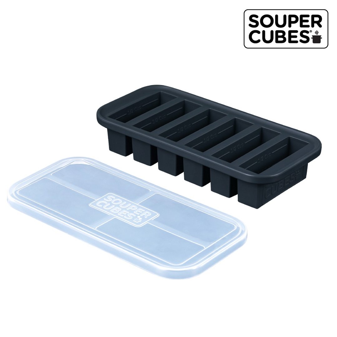 官方直营快速出货 -【Souper Cubes】多功能食品级硅胶保鲜盒 6 格_ - 便当盒/饭盒 - 硅胶 黑色