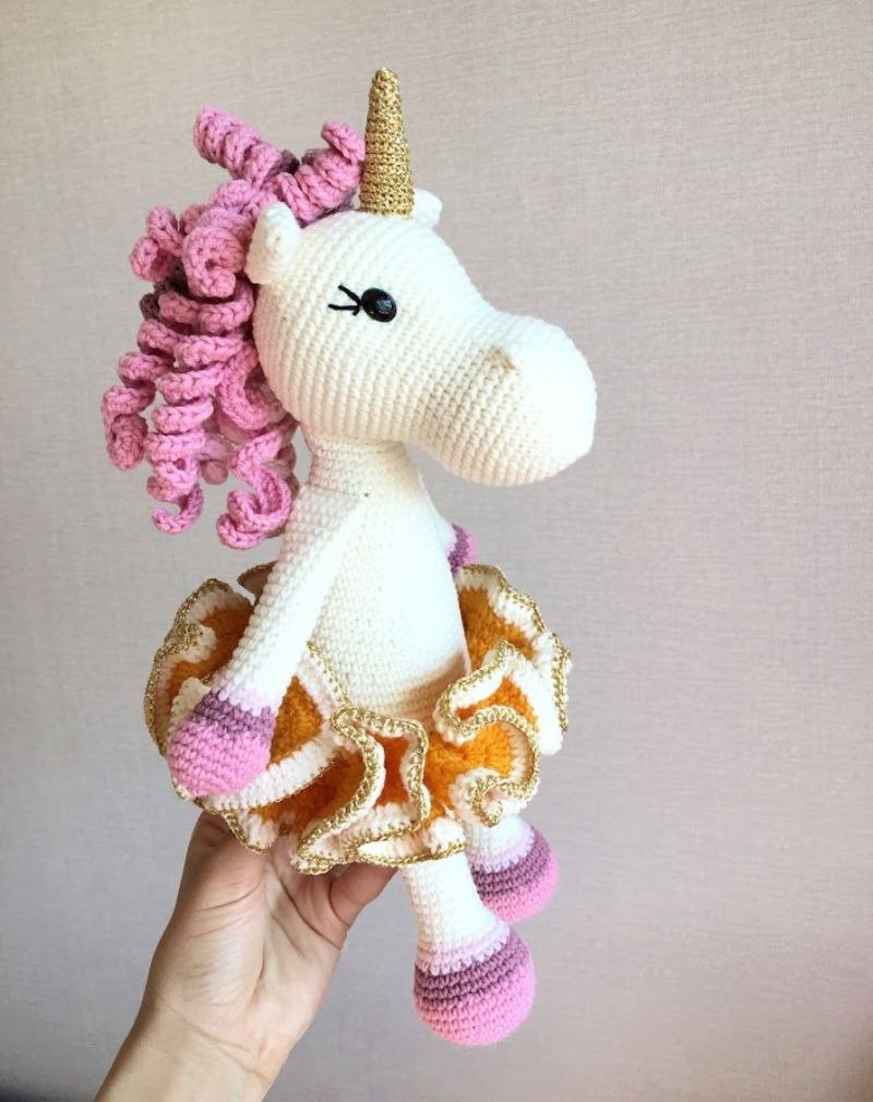 Unicorn toy, unicorn plush, handmade unicorn, unique baby gift, cute unicorn - 玩具/玩偶 - 其他材质 粉红色