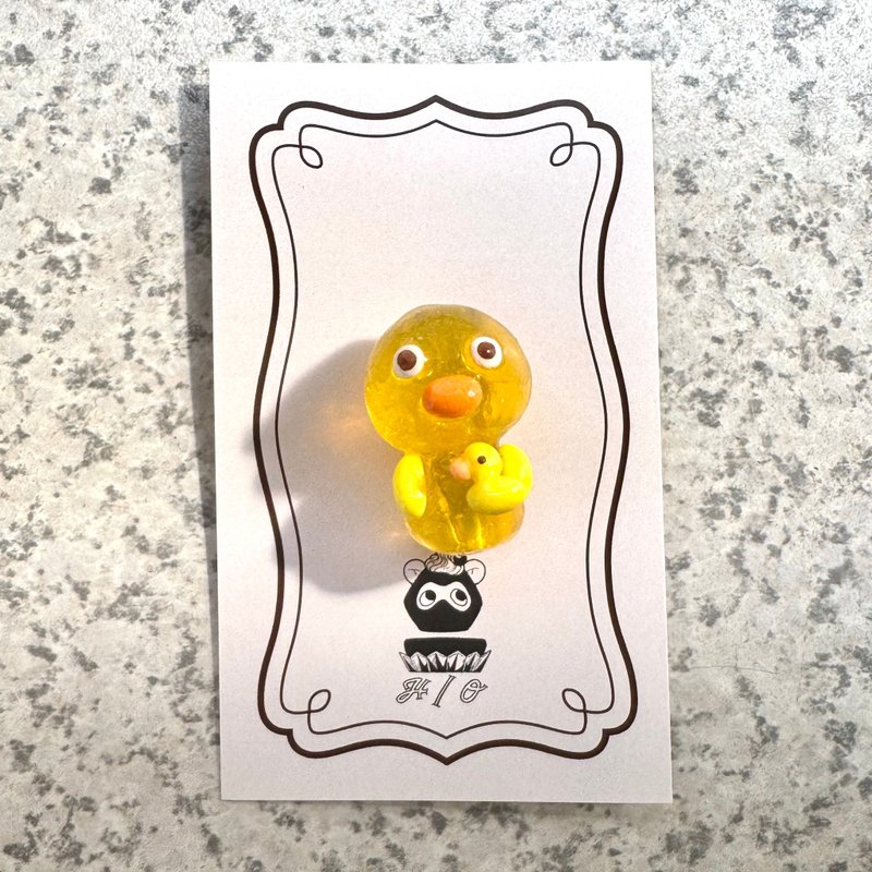 小鸡果冻胸针 - 胸针 - 树脂 黄色