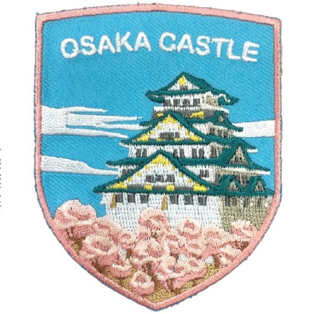 日本 大阪城 文青风格 帽子 熨斗贴布 熨烫布标 布艺徽章地标电绣 - 徽章/别针 - 绣线 多色