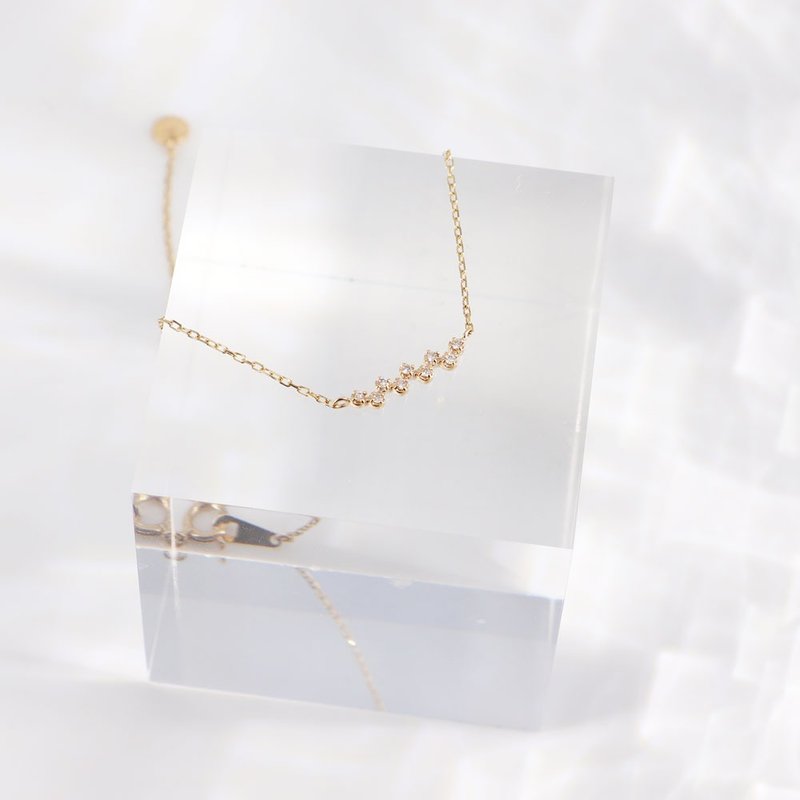 Visel 错位点点排钻手链 - 手链/手环 - 贵金属 金色