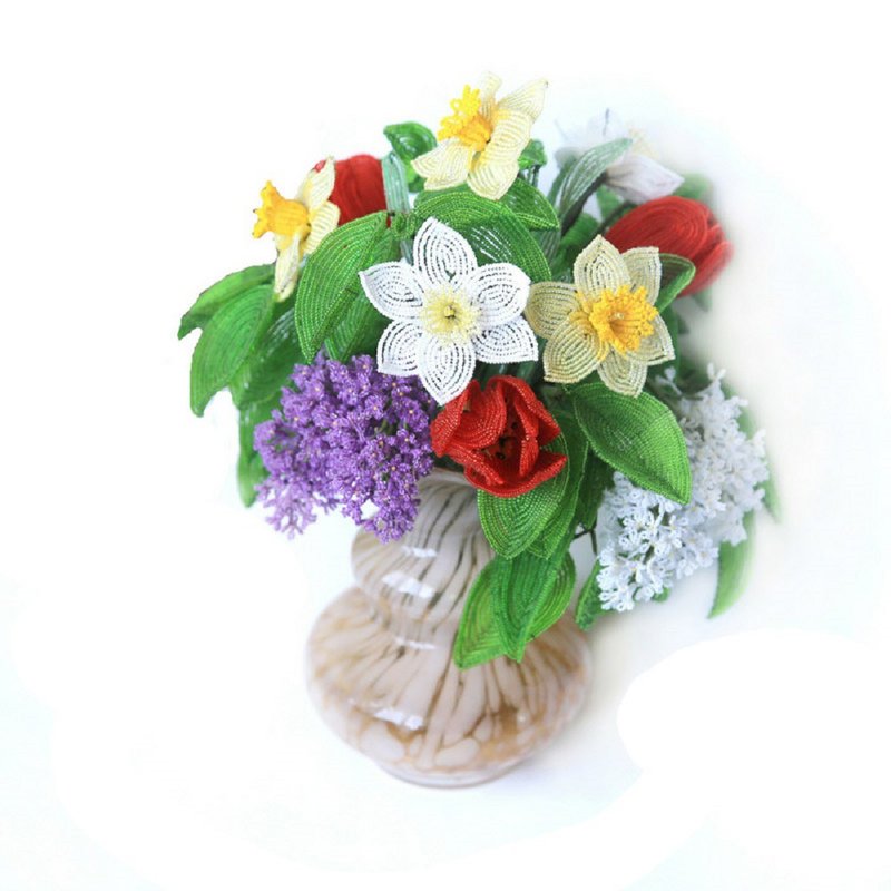 Digital Download - PDF | Beaded Flowers pattern | Lilac, Tulip, Narcissus - 手工艺教程/工具书 - 其他材质 
