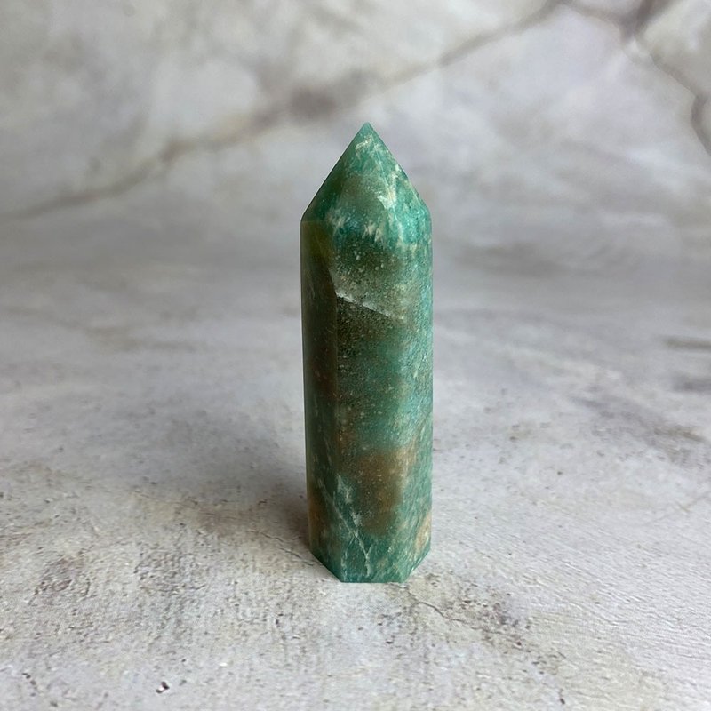 水晶柱- 天河石  办公室疗愈微景观 设备摆饰 一物一图 - 摆饰 - 宝石 绿色