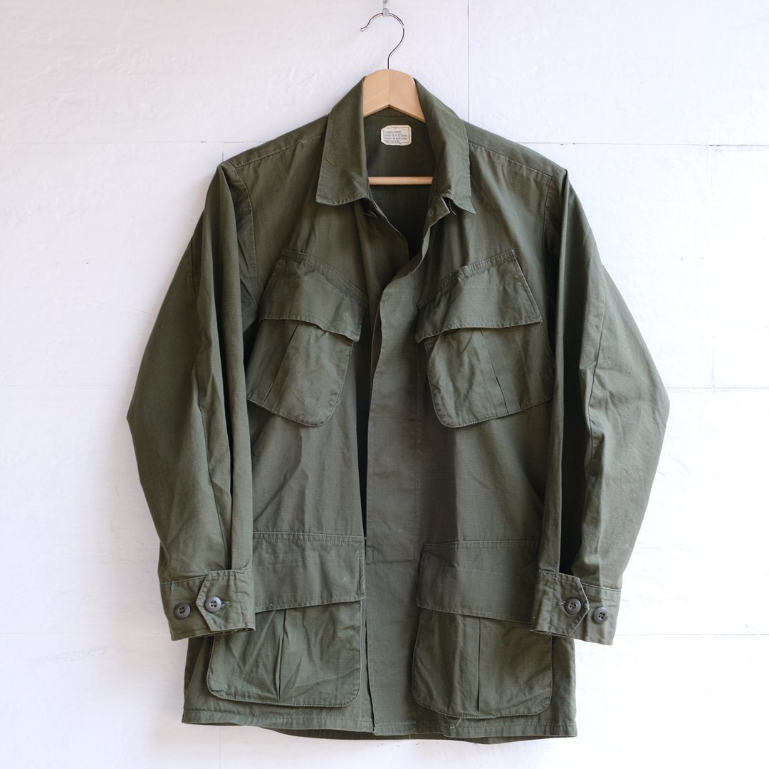 美军70年代 jungle fatigue jacket - 男装外套 - 棉 绿色
