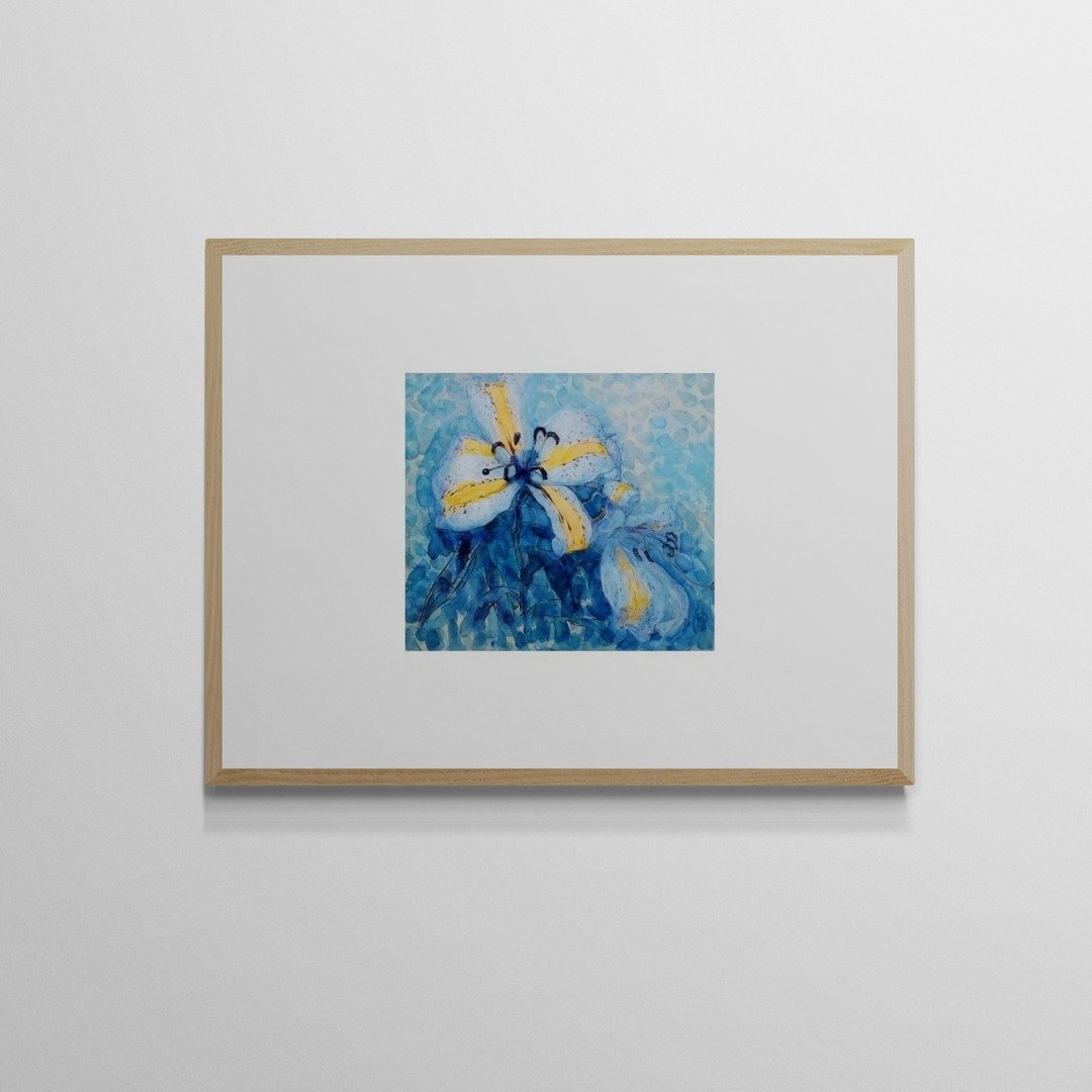 【原版海报】Piet Mondrian | Golden-Banded Lily 金色百合 - 海报/装饰画/版画 - 纸 蓝色