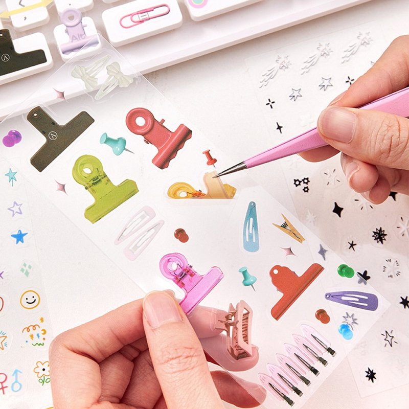 【快乐收藏家】PET实用可爱手帐贴纸 基础拼贴装饰贴画DIY素材4款 - 纸胶带 - 纸 