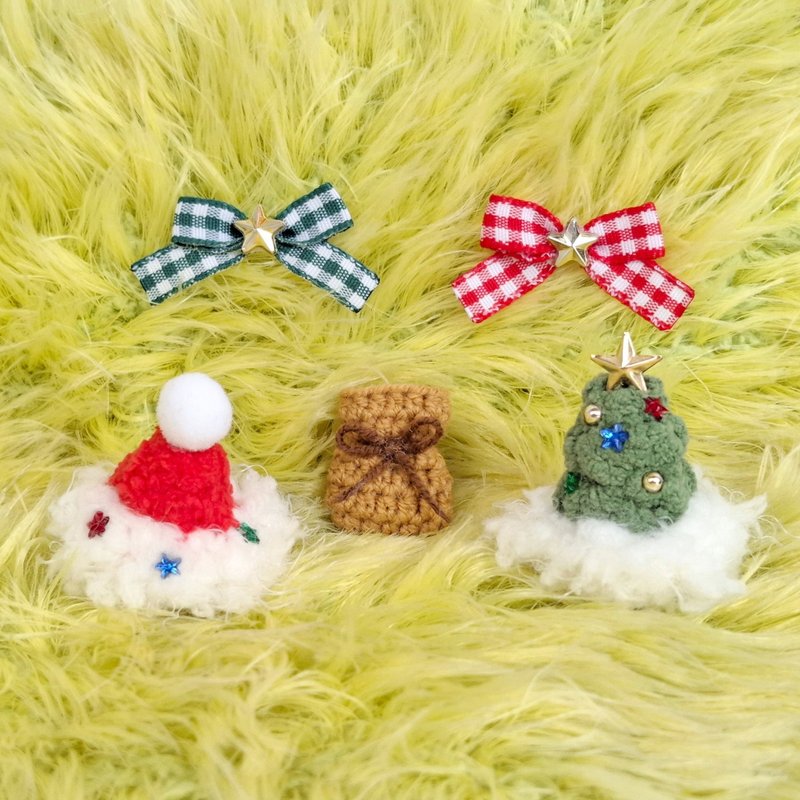 圣诞节造型娃用玩偶用配件 红圣诞帽 绿圣诞树帽 星星蝴蝶结 礼物 - 玩偶/公仔 - 其他材质 红色