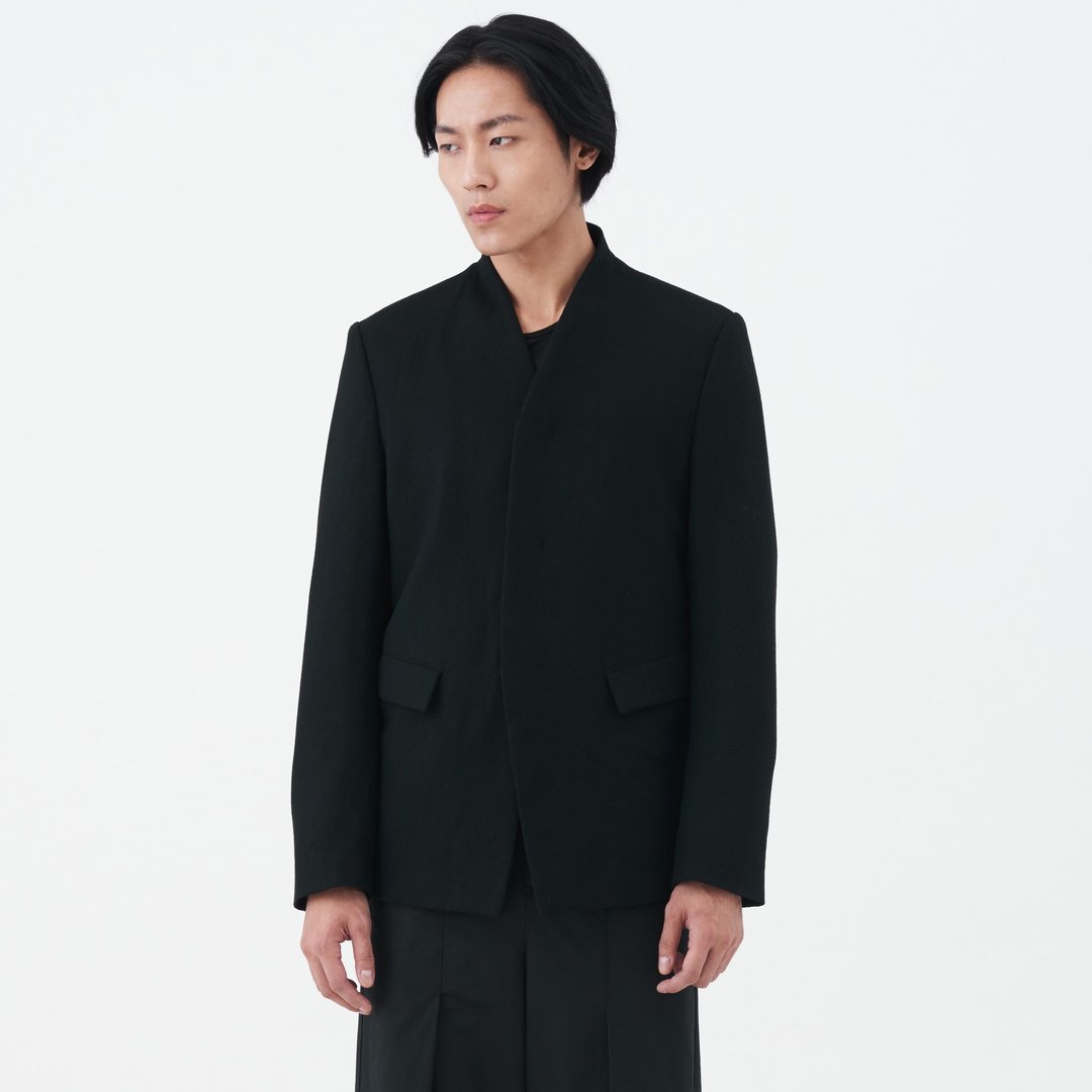 TRAN - V领西装外套 - 男装外套 - 羊毛 黑色