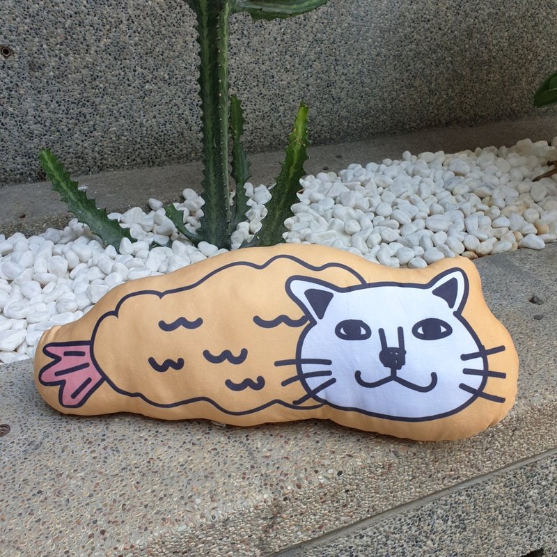 炸虾猫咪 抱枕 午睡枕 - 枕头/抱枕 - 其他材质 黄色