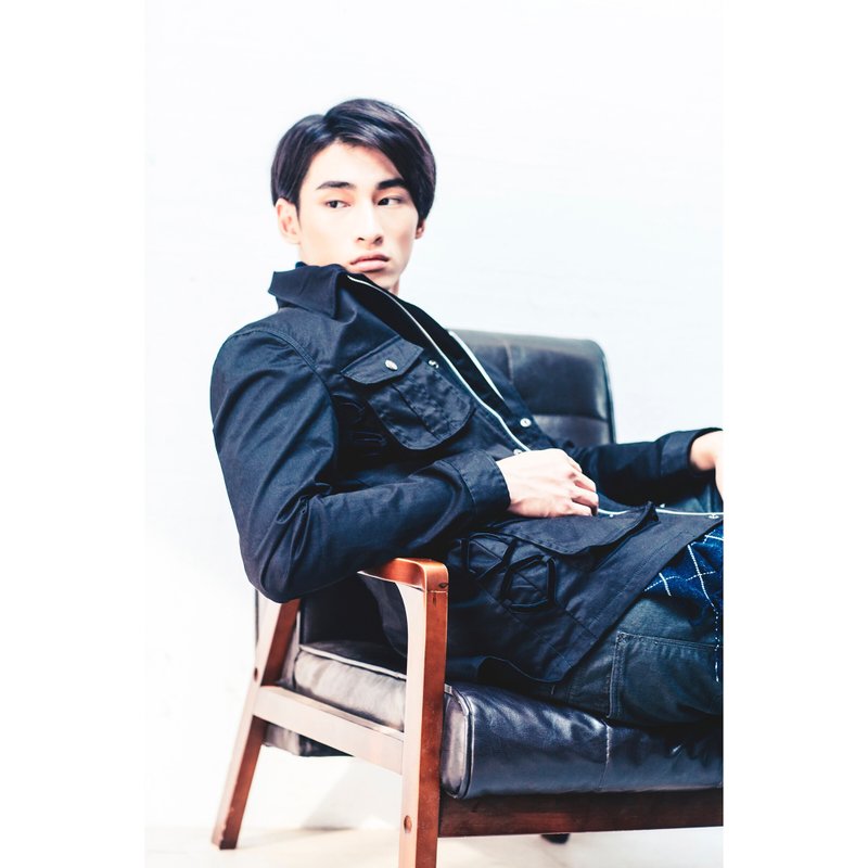 BACKBEAT 八度空间绑绳轻夹克 QUADRANT ROPE - 男装外套 - 棉．麻 黑色