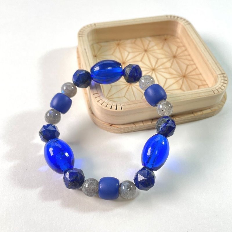 琉璃珠手串/琉璃珠青金石/天然/水晶手链/能量石/原生态051603 - 手链/手环 - 水晶 多色