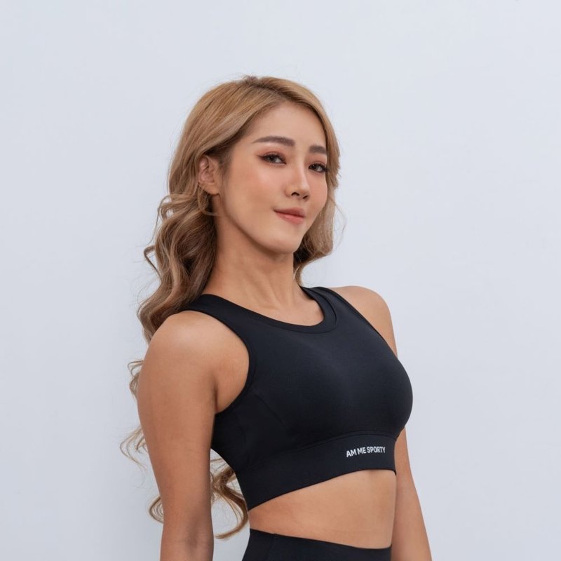 AM ME Be Myself 高强度LYCRA篓空无痕背扣运动内衣 率性黑 - 女装运动衣 - 尼龙 黑色