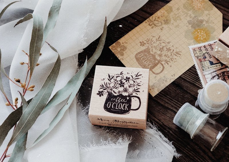 榉木花草印章系列 - Coffee oClock - 印章/印台 - 木头 咖啡色