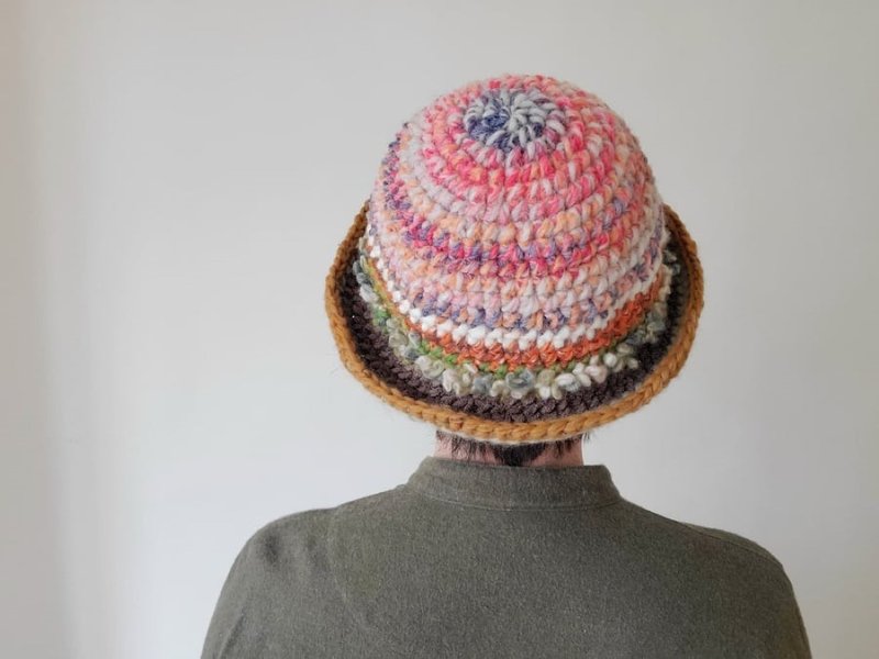 手编毛帽 - 格林 - 帽子 - 羊毛 咖啡色