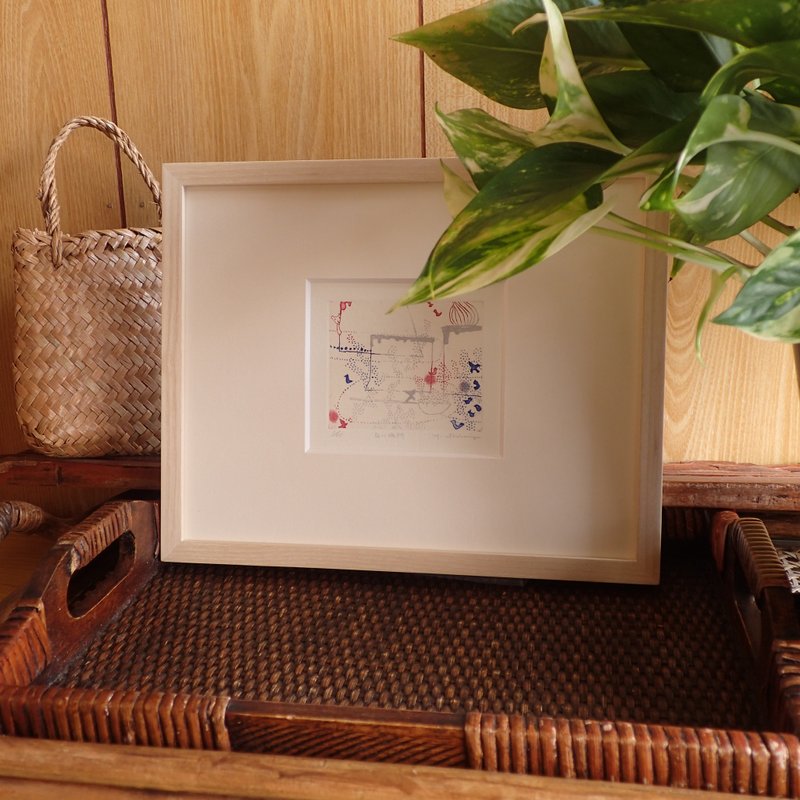 copperplate print 【White place】　Works only - 海报/装饰画/版画 - 纸 蓝色