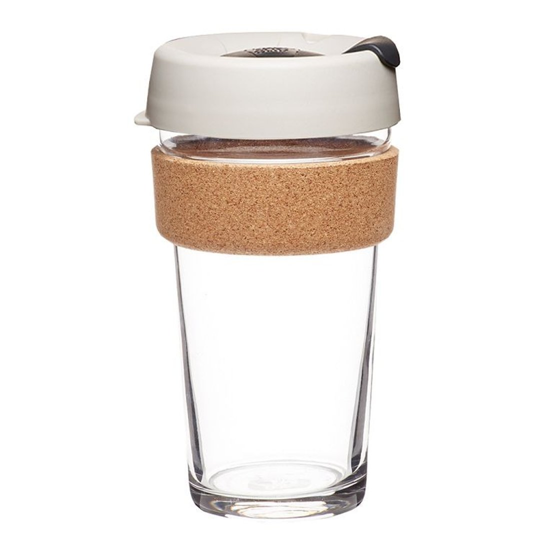 澳洲 KeepCup 软木 随身杯/咖啡杯/环保杯/外带杯 L - 浅烘焙 - 咖啡杯/马克杯 - 玻璃 白色