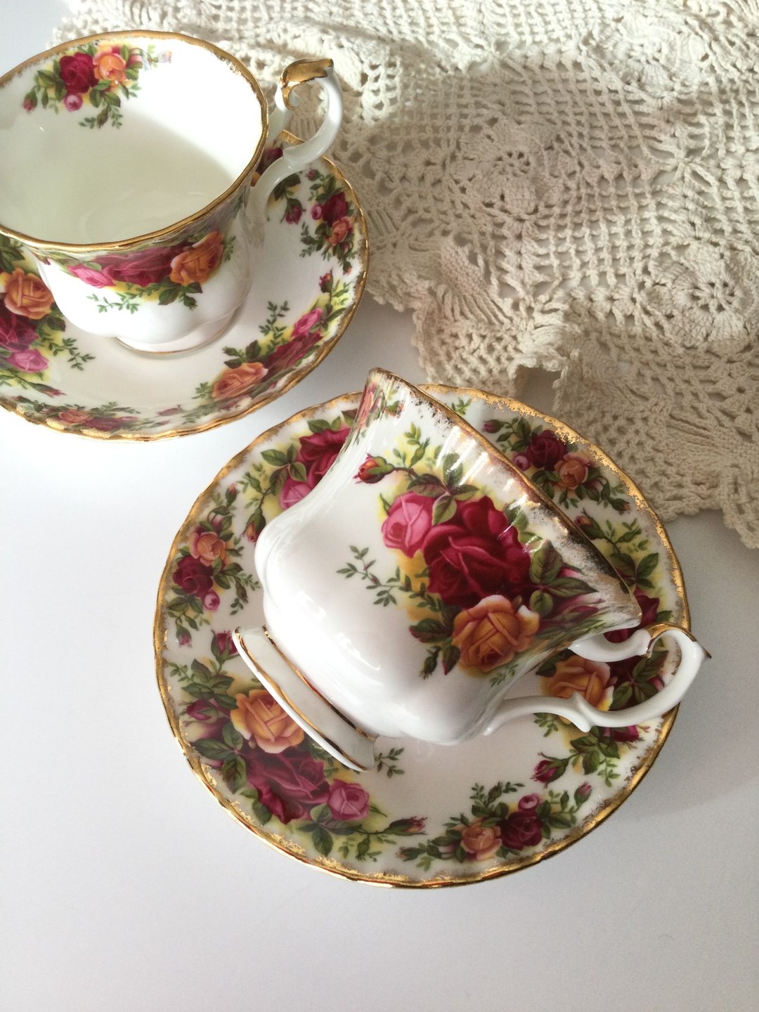 英国老乡村玫瑰杯盘组 -05 - 茶具/茶杯 - 瓷 