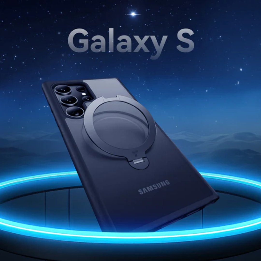 【Samsung Galaxy S24】TORRAS Ostand Spin MagSafe 磁吸支架防 - 手机壳/手机套 - 塑料 黑色