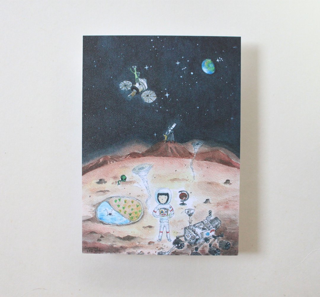 天文系列明信片。火星狂想 - 卡片/明信片 - 纸 白色