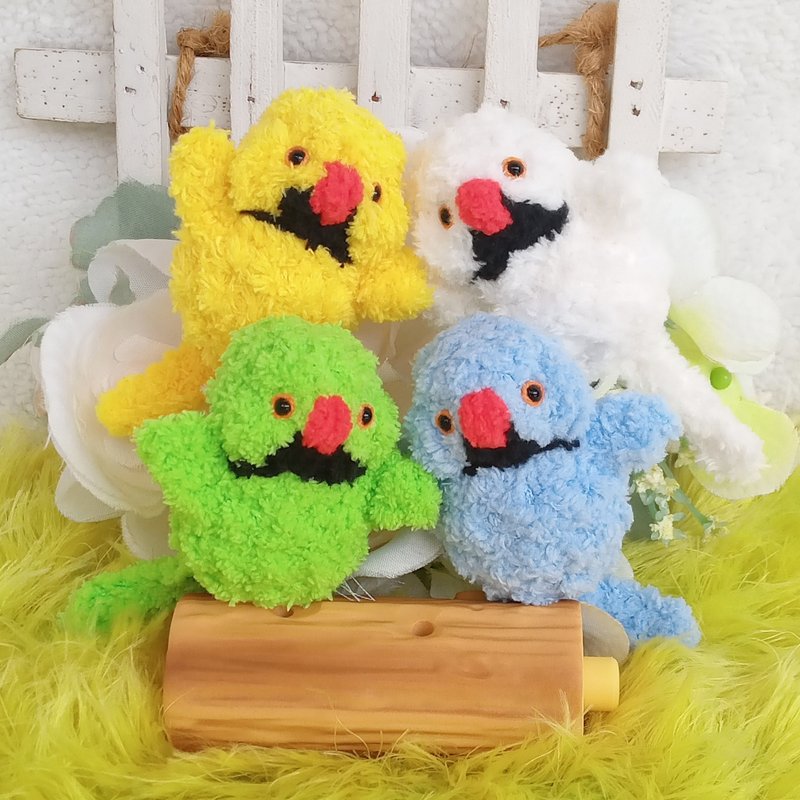 月轮鹦鹉 小型娃娃玩偶 可加钥匙圈 吊饰 别针 可定制改色 宠物鸟 - 订制抱枕/饰品 - 其他材质 绿色